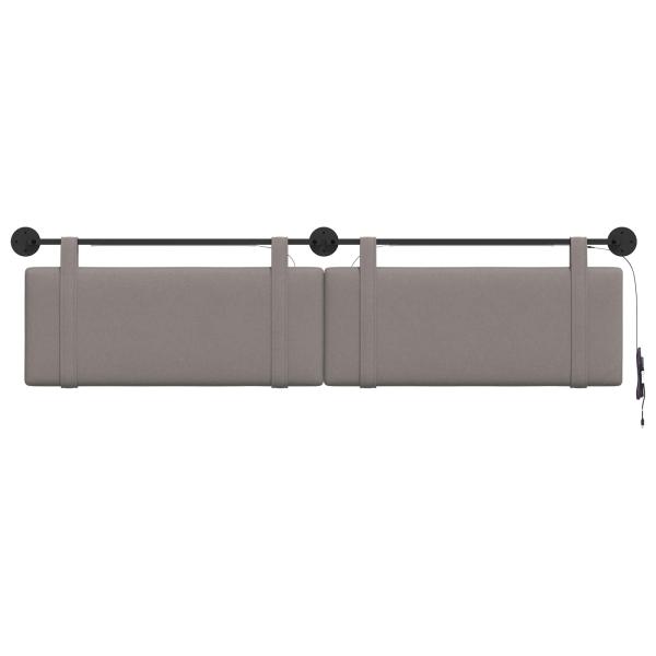 Hängendes Kopfteil Mit LED Licht Taupe Stoff