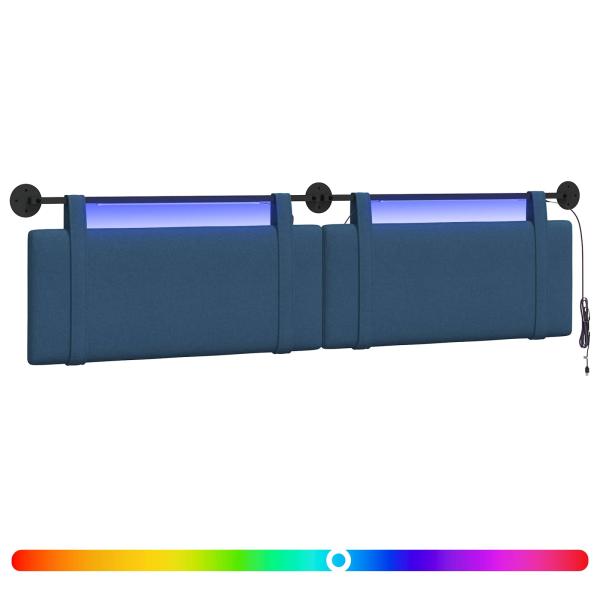 Hängendes Kopfteil Mit LED Licht Blau Stoff