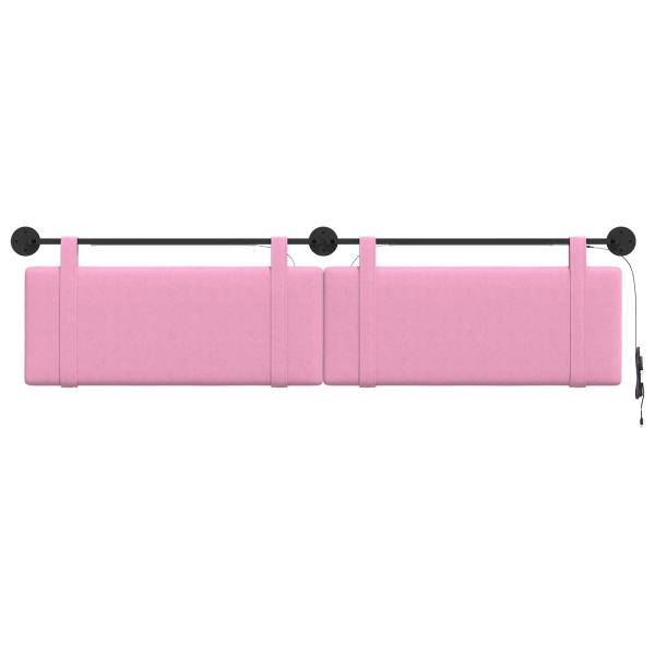 Hängendes Kopfteil Mit LED Licht Rosa Stoff
