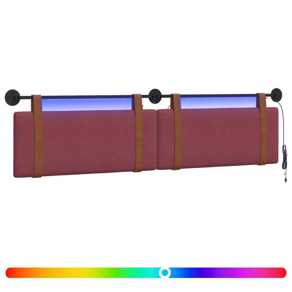Hängendes Kopfteil Mit LED Licht Weinrot Antikes PU