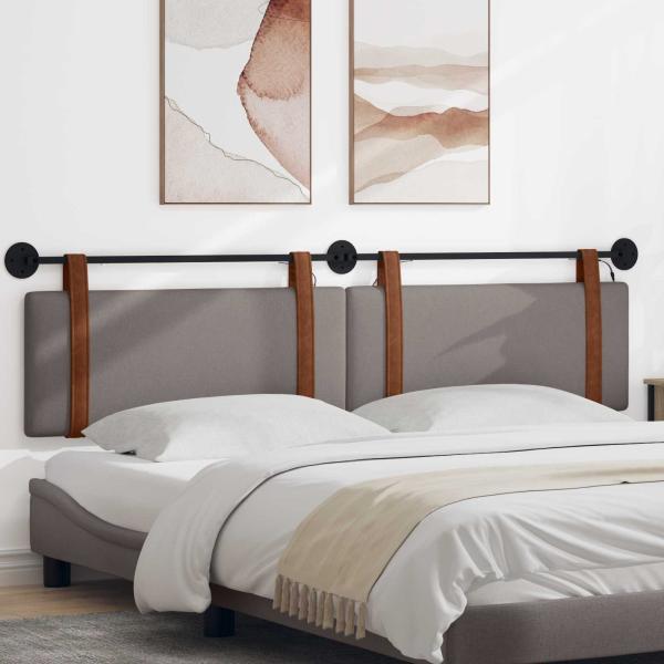 ARDEBO.de - Hängendes Kopfteil Mit LED Licht Taupe Antikes PU