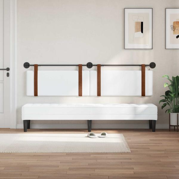 Hängendes Kopfteil Mit LED Licht Weiß Antikes PU