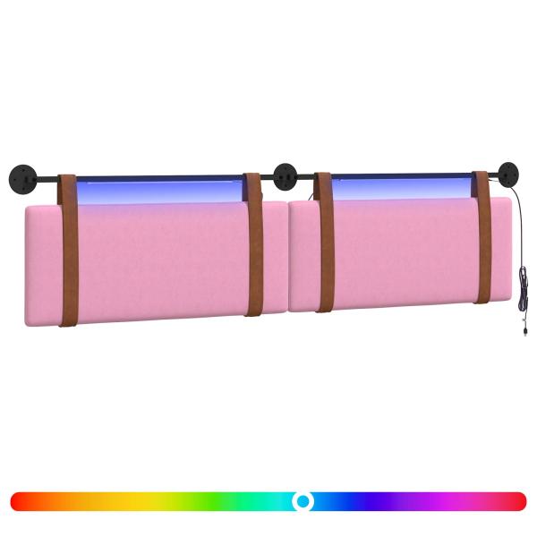 Hängendes Kopfteil Mit LED Licht Rosa Antikes PU
