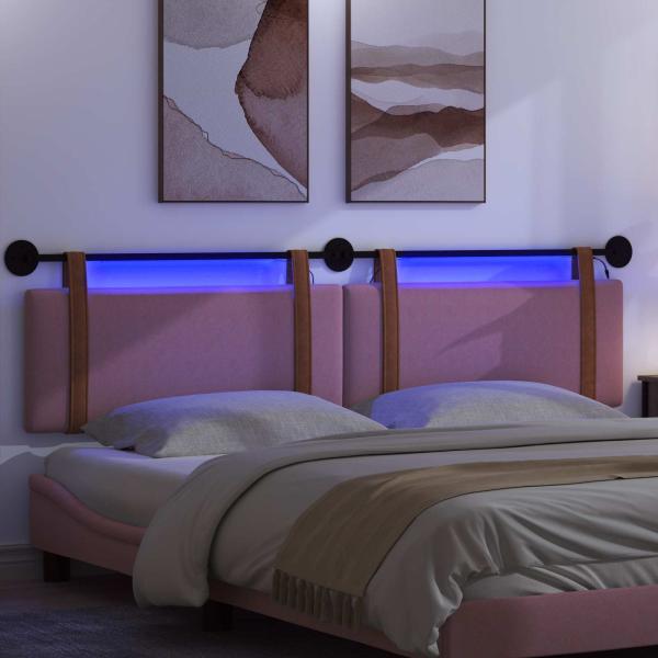 Hängendes Kopfteil Mit LED Licht Rosa Antikes PU