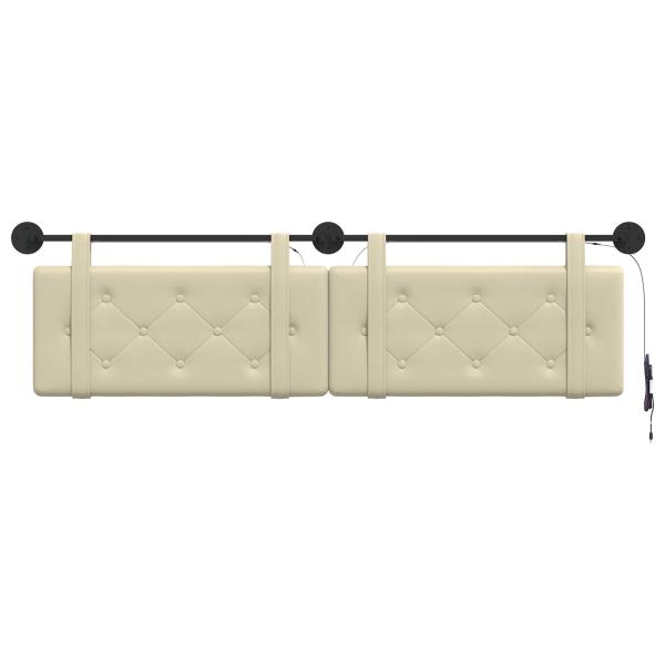 Hängendes Kopfteil Mit LED Licht Creme Kunstleder