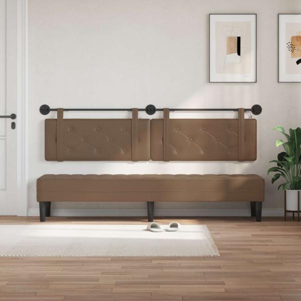 Hängendes Kopfteil Mit LED Licht Cappuccino Kunstleder