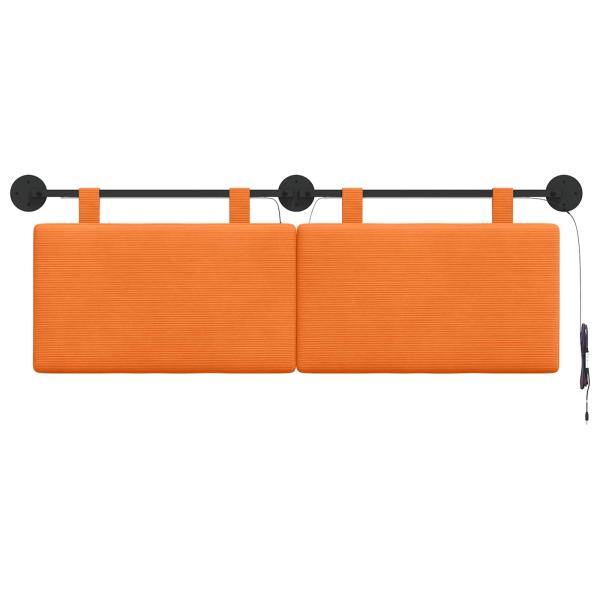 Hängendes Kopfteil Mit LED Licht Orange Cordstoff