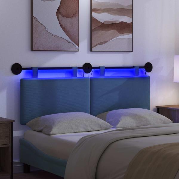 Hängendes Kopfteil Mit LED Licht Blau Cordstoff