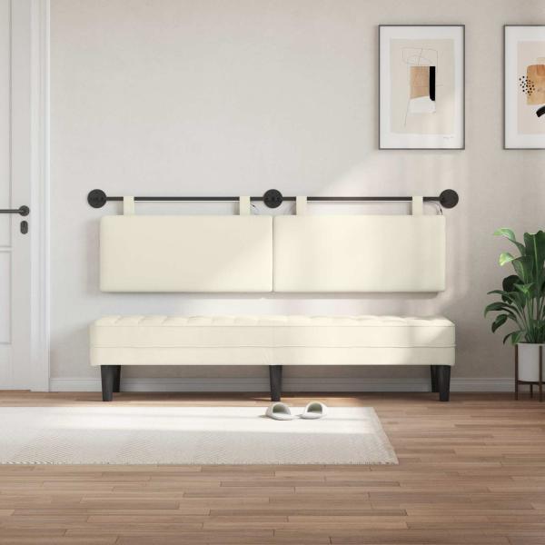 Hängendes Kopfteil Mit LED Licht Creme Cordstoff