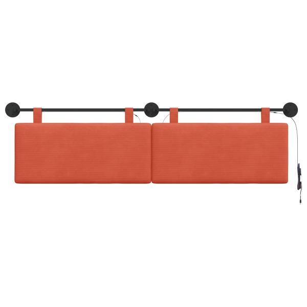 Hängendes Kopfteil Mit LED Licht Rot-Orange Cordstoff