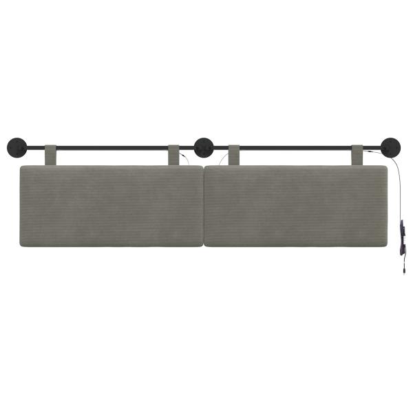 Hängendes Kopfteil Mit LED Licht Hellgrau Cordstoff