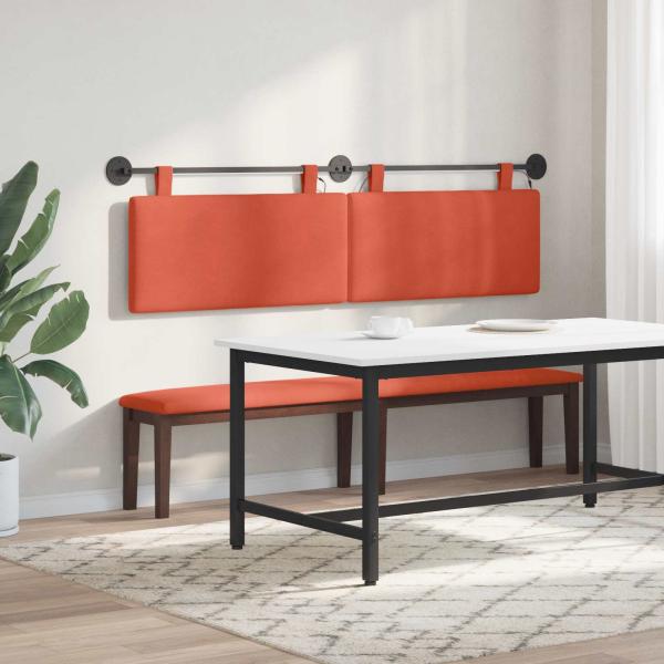 Hängendes Kopfteil Mit LED Licht Rot-Orange Cordstoff