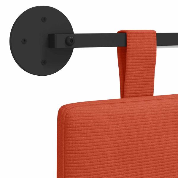 Hängendes Kopfteil Mit LED Licht Rot-Orange Cordstoff