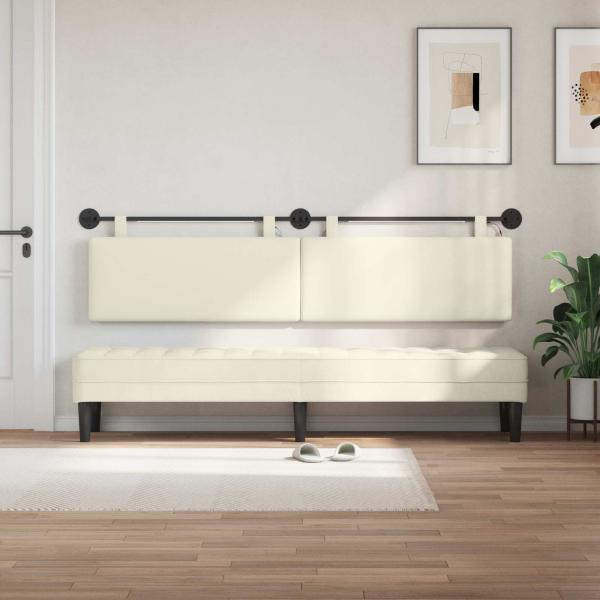 Hängendes Kopfteil Mit LED Licht Creme Cordstoff