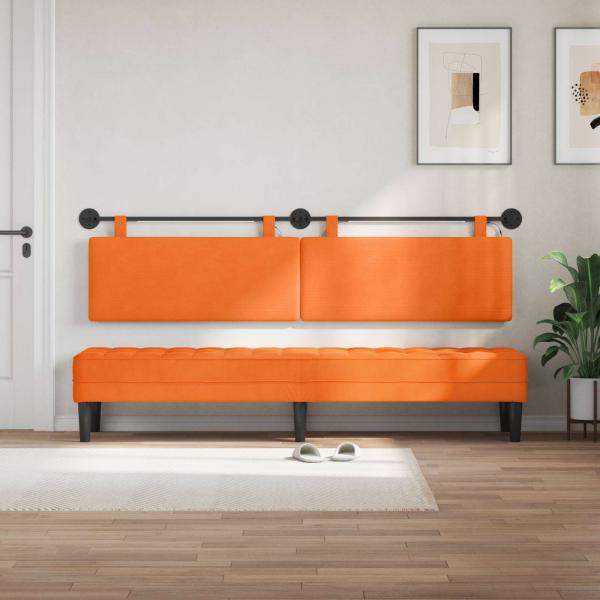 Hängendes Kopfteil Mit LED Licht Orange Cordstoff