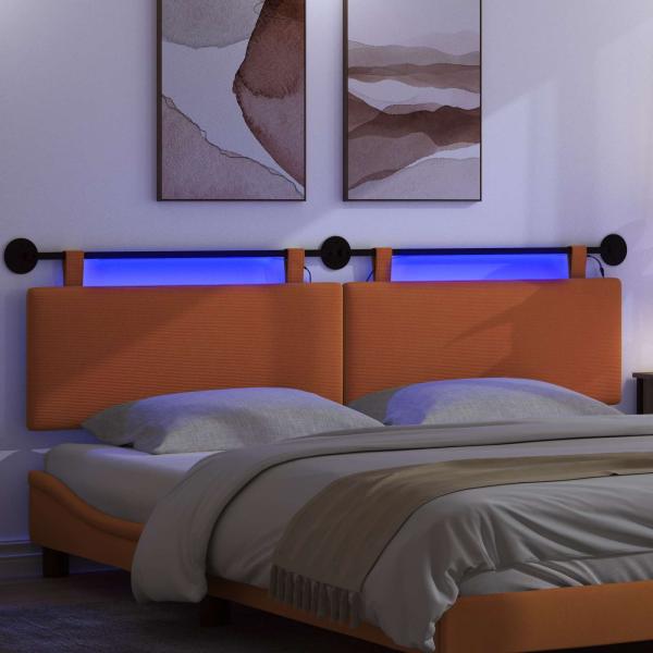 Hängendes Kopfteil Mit LED Licht Orange Cordstoff