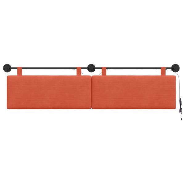 Hängendes Kopfteil Mit LED Licht Rot-Orange Cordstoff