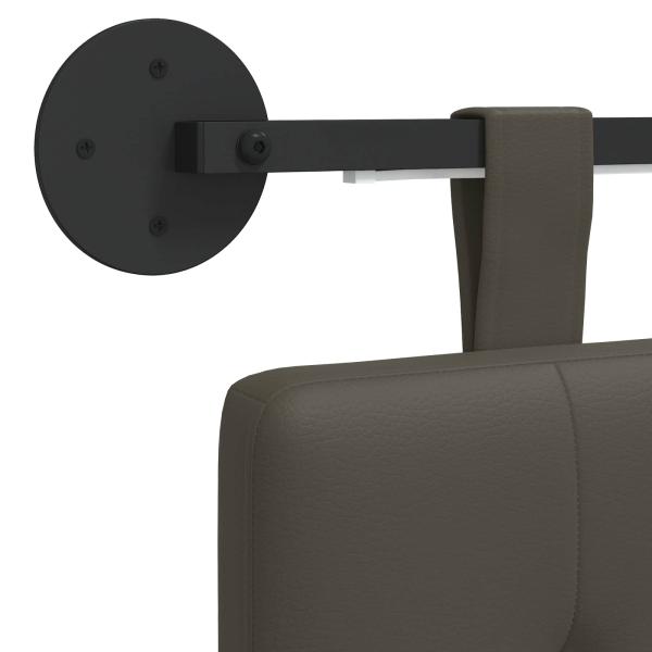 Hängendes Kopfteil Mit LED Licht Grau Kunstleder