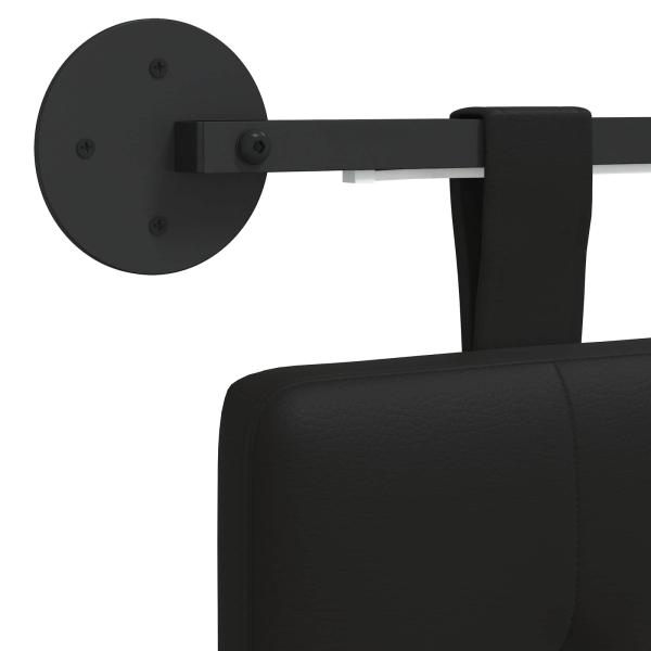 Hängendes Kopfteil Mit LED Licht Schwarz Kunstleder