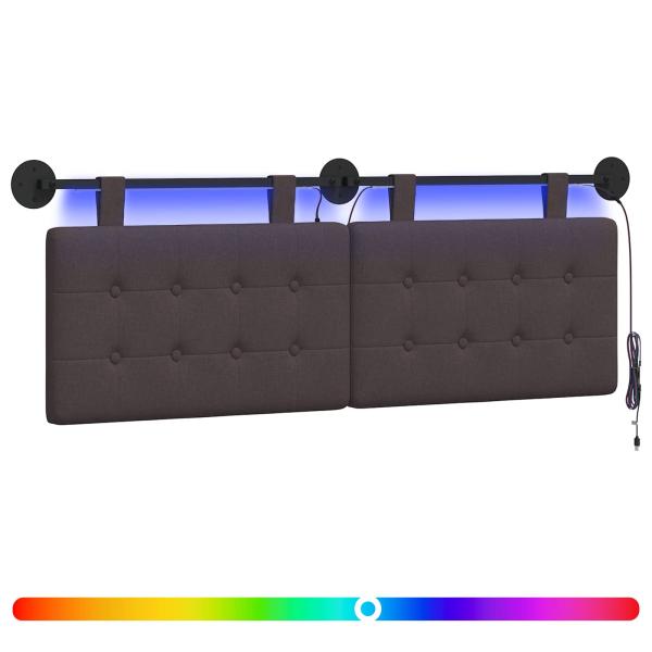 Hängendes Kopfteil Mit LED Licht Dunkelbraun Stoff