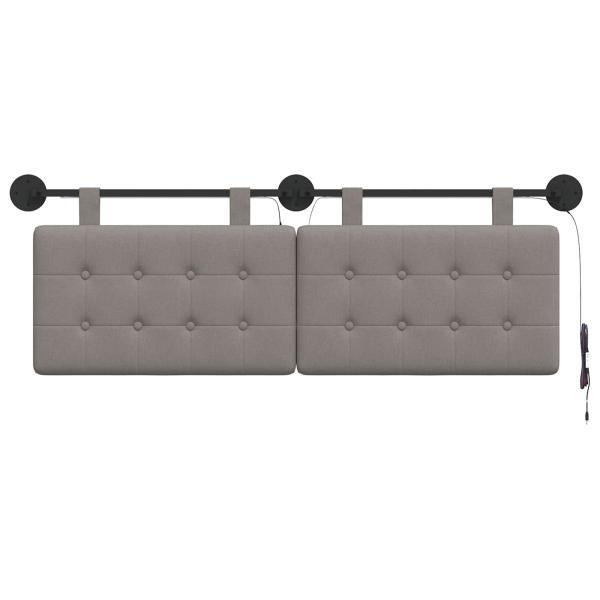 Hängendes Kopfteil Mit LED Licht Taupe Stoff