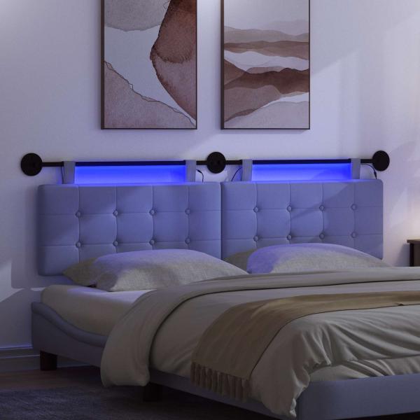 Hängendes Kopfteil Mit LED Licht Jeans blau Stoff