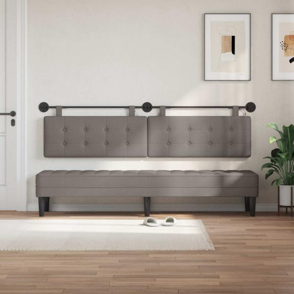Hängendes Kopfteil Mit LED Licht Taupe Stoff