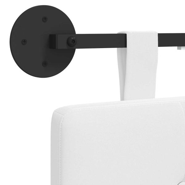 Hängendes Kopfteil Mit LED Licht Weiß Stoff