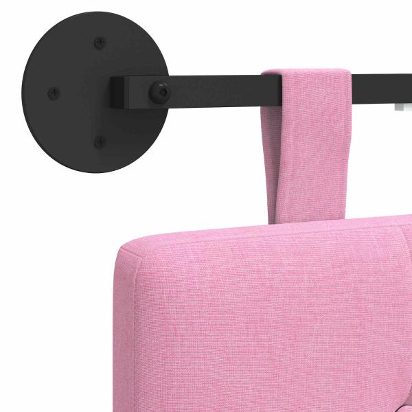 Hängendes Kopfteil Mit LED Licht Rosa Stoff