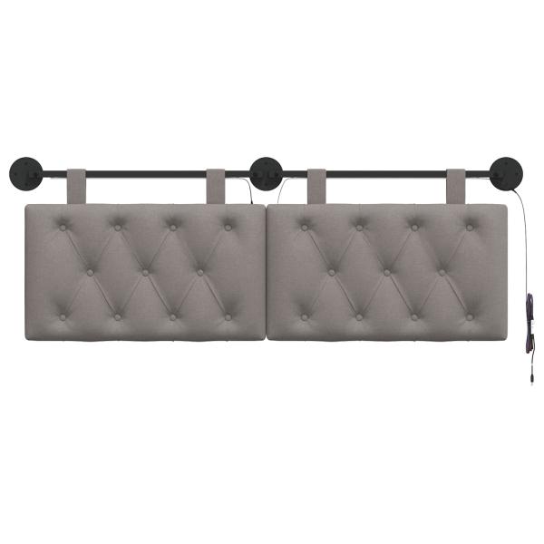 Hängendes Kopfteil Mit LED Licht Taupe Stoff