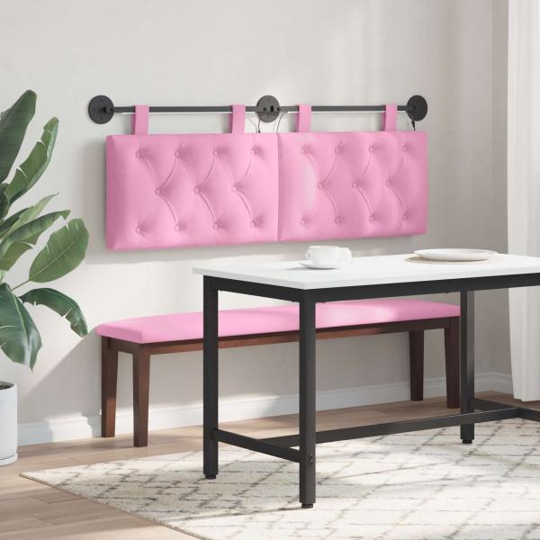 Hängendes Kopfteil Mit LED Licht Rosa Stoff