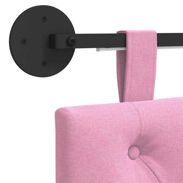 Hängendes Kopfteil Mit LED Licht Rosa Stoff