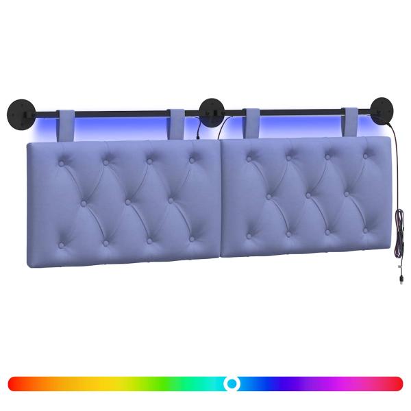 Hängendes Kopfteil Mit LED Licht Jeans blau Stoff