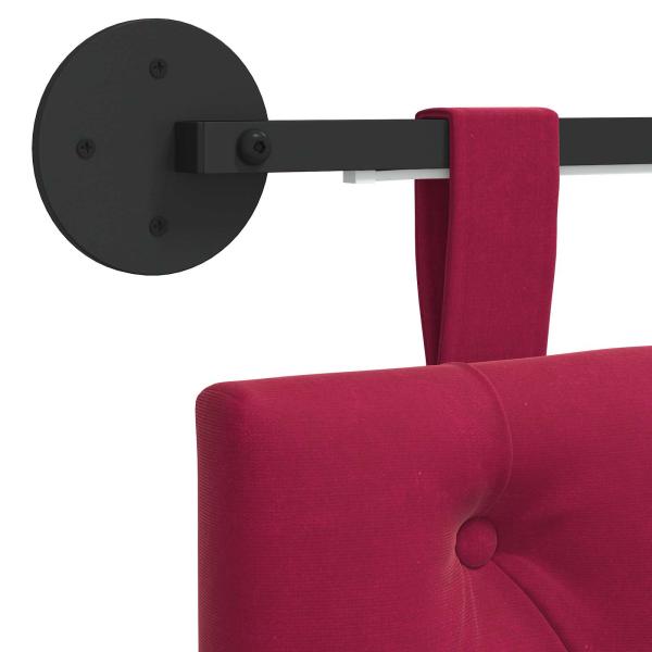 Hängendes Kopfteil Mit LED Licht Weinrot Samt