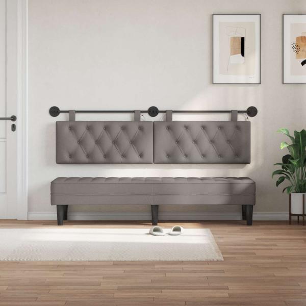 Hängendes Kopfteil Mit LED Licht Taupe Stoff