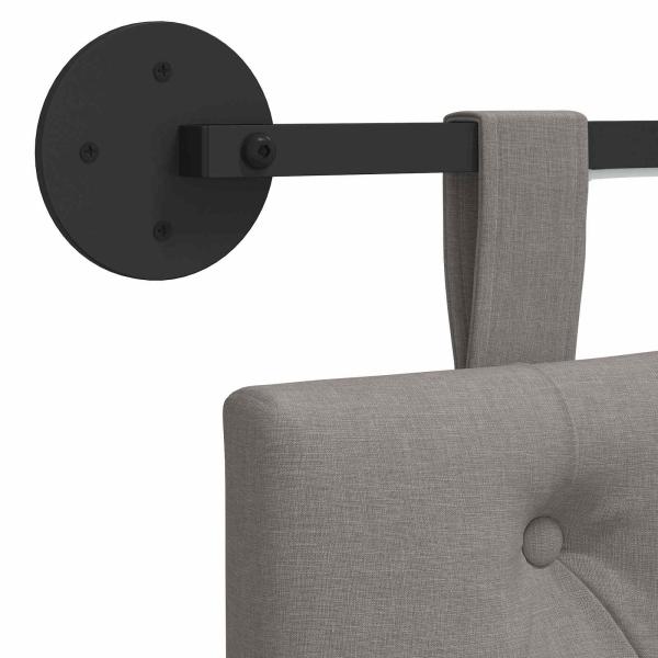 Hängendes Kopfteil Mit LED Licht Taupe Stoff