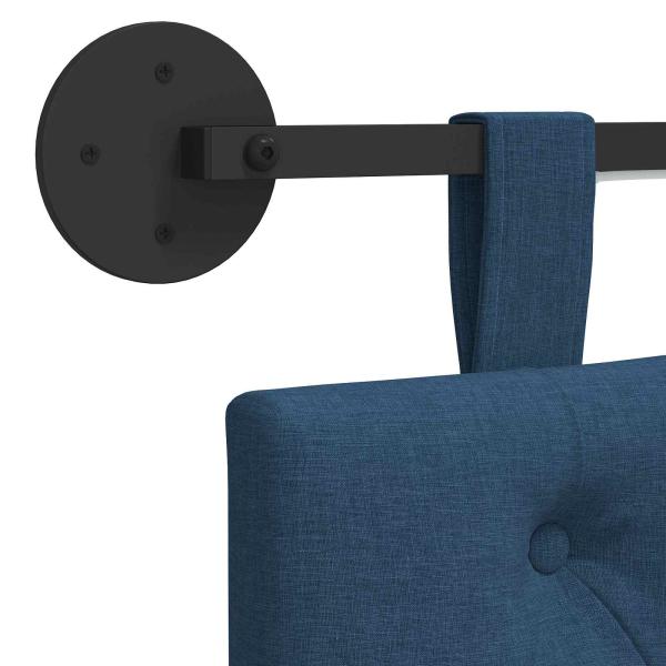 Hängendes Kopfteil Mit LED Licht Blau Stoff
