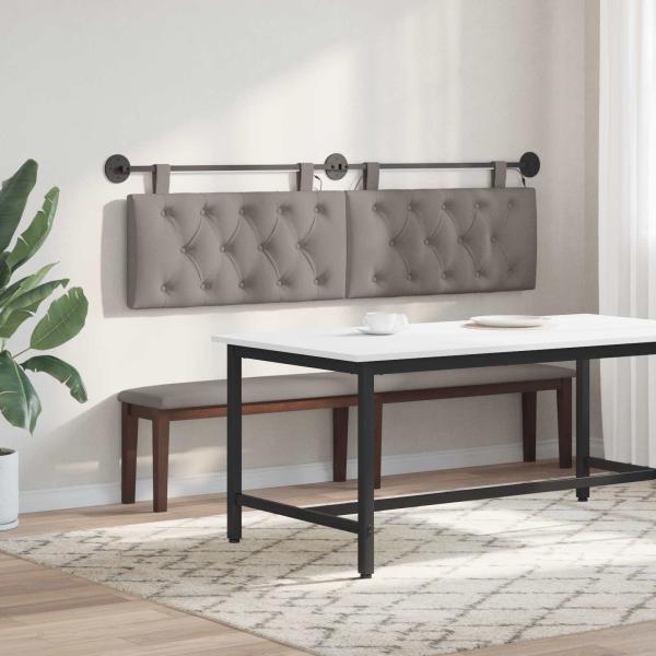 Hängendes Kopfteil Mit LED Licht Taupe Stoff
