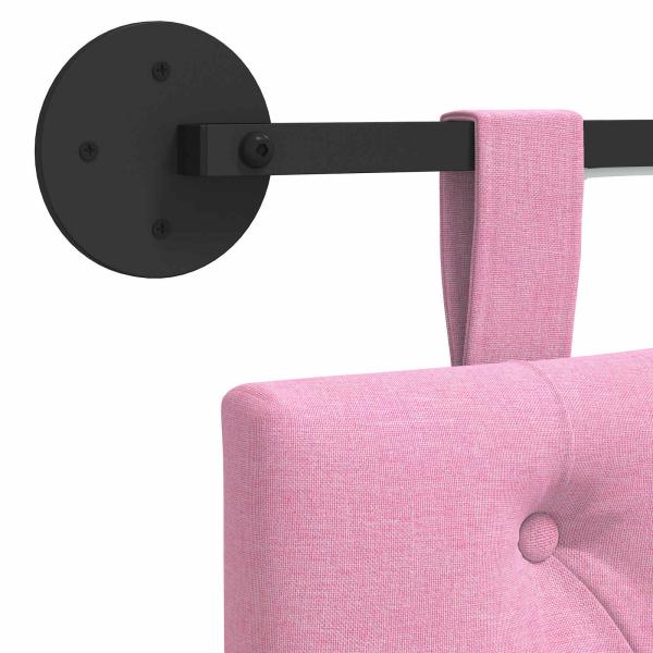 Hängendes Kopfteil Mit LED Licht Rosa Stoff