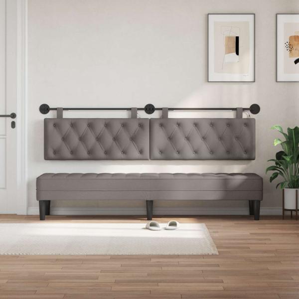 Hängendes Kopfteil Mit LED Licht Taupe Stoff