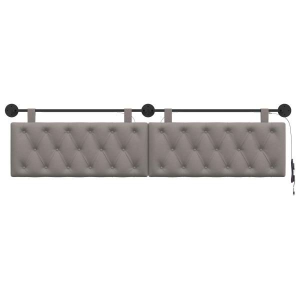 Hängendes Kopfteil Mit LED Licht Taupe Stoff