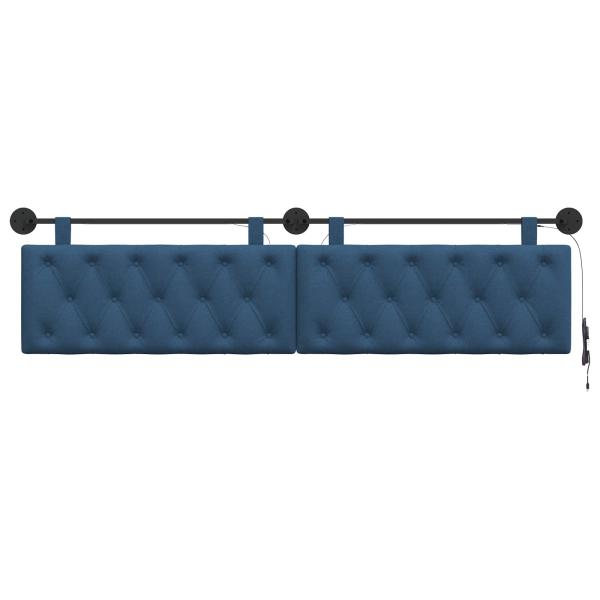 Hängendes Kopfteil Mit LED Licht Blau Stoff