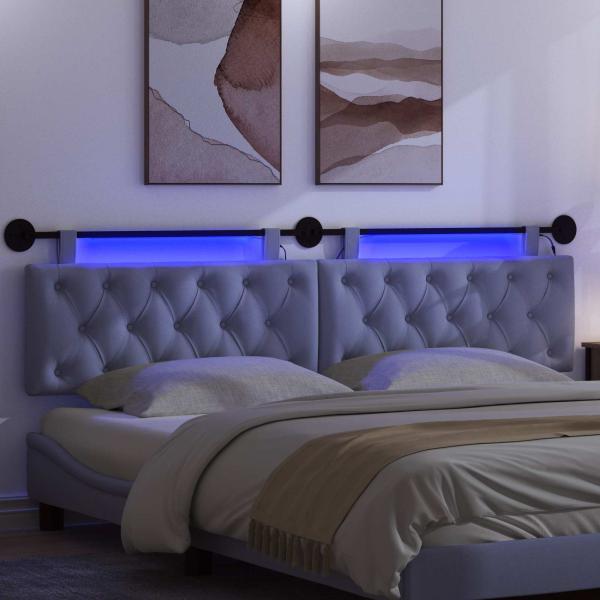 Hängendes Kopfteil Mit LED Licht Jeans blau Stoff