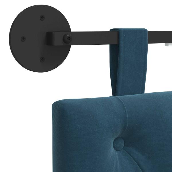 Hängendes Kopfteil Mit LED Licht Blau Samt