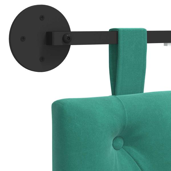 Hängendes Kopfteil Mit LED Licht Türkis Samt