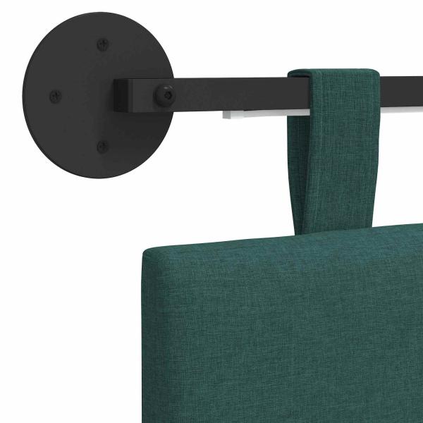 Hängendes Kopfteil Mit LED Licht Dunkelgrün Stoff