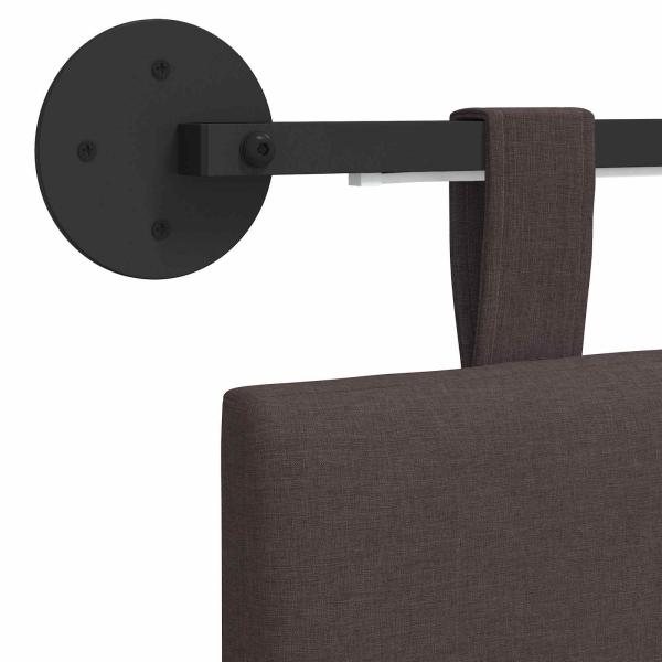 Hängendes Kopfteil Mit LED Licht Dunkelbraun Stoff