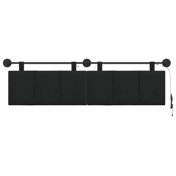 Hängendes Kopfteil Mit LED Licht Schwarz Stoff
