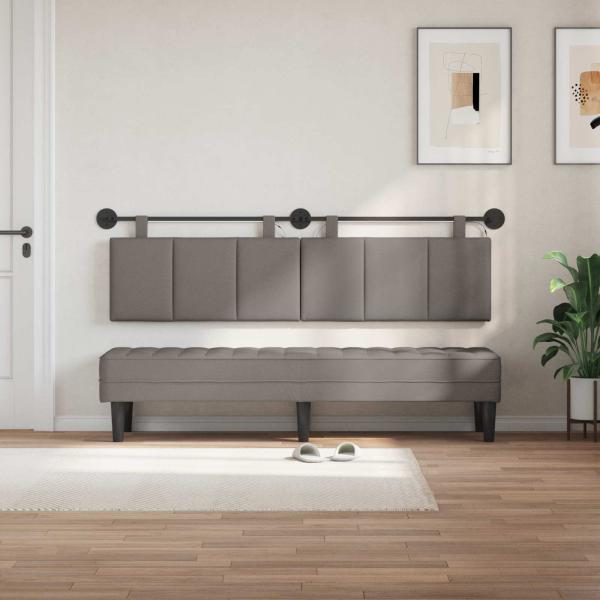 Hängendes Kopfteil Mit LED Licht Taupe Stoff