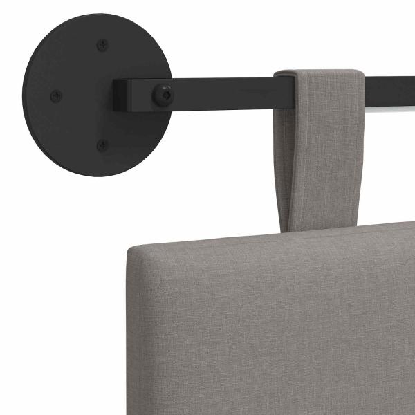 Hängendes Kopfteil Mit LED Licht Taupe Stoff